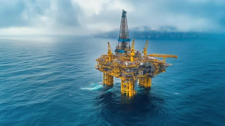 Offshore oil drilling platform in the ocean